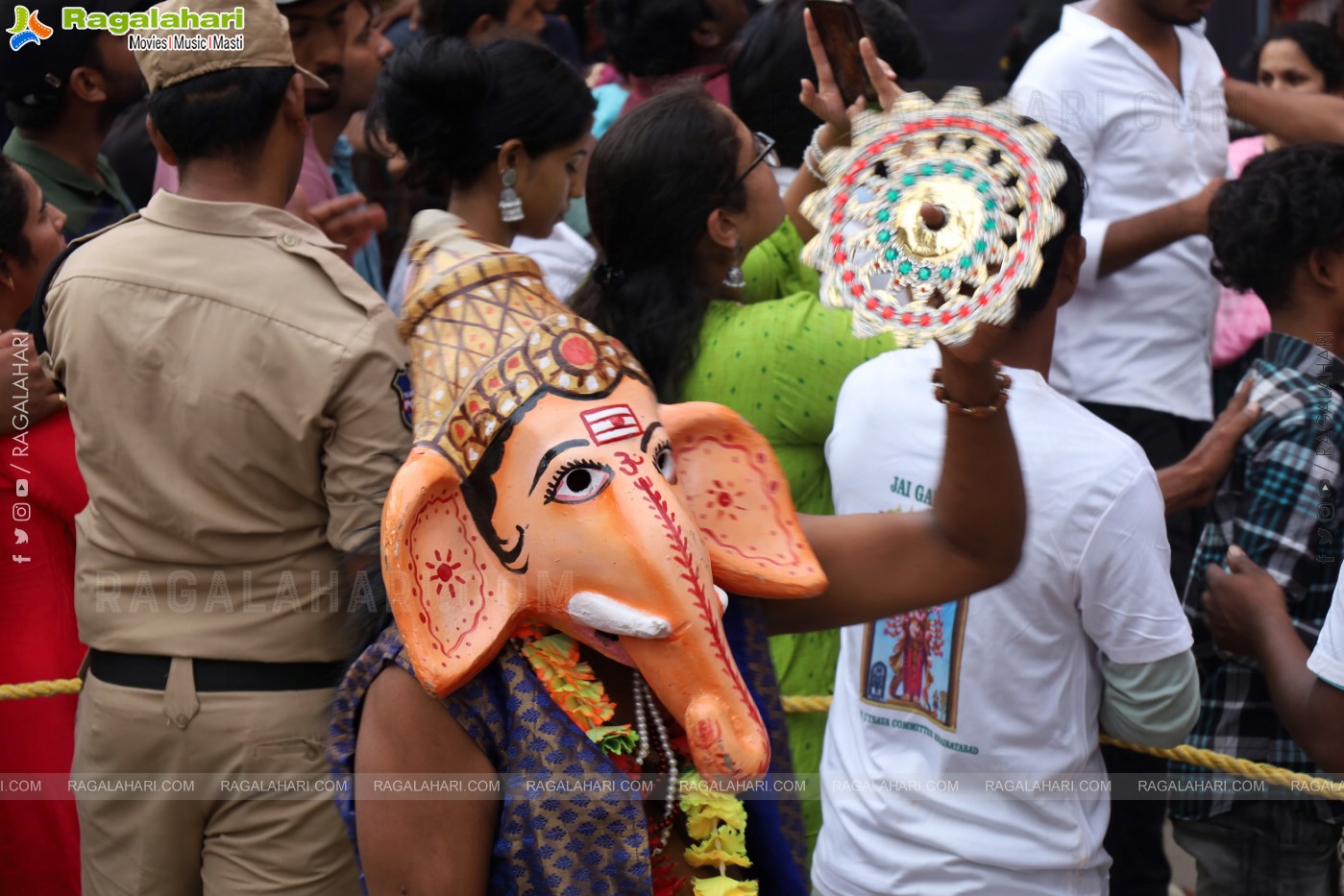 Khairathabad Ganesh 2024 as Sri Saptamukha Maha Shakti Ganapathi- 70 feet Tall Idol