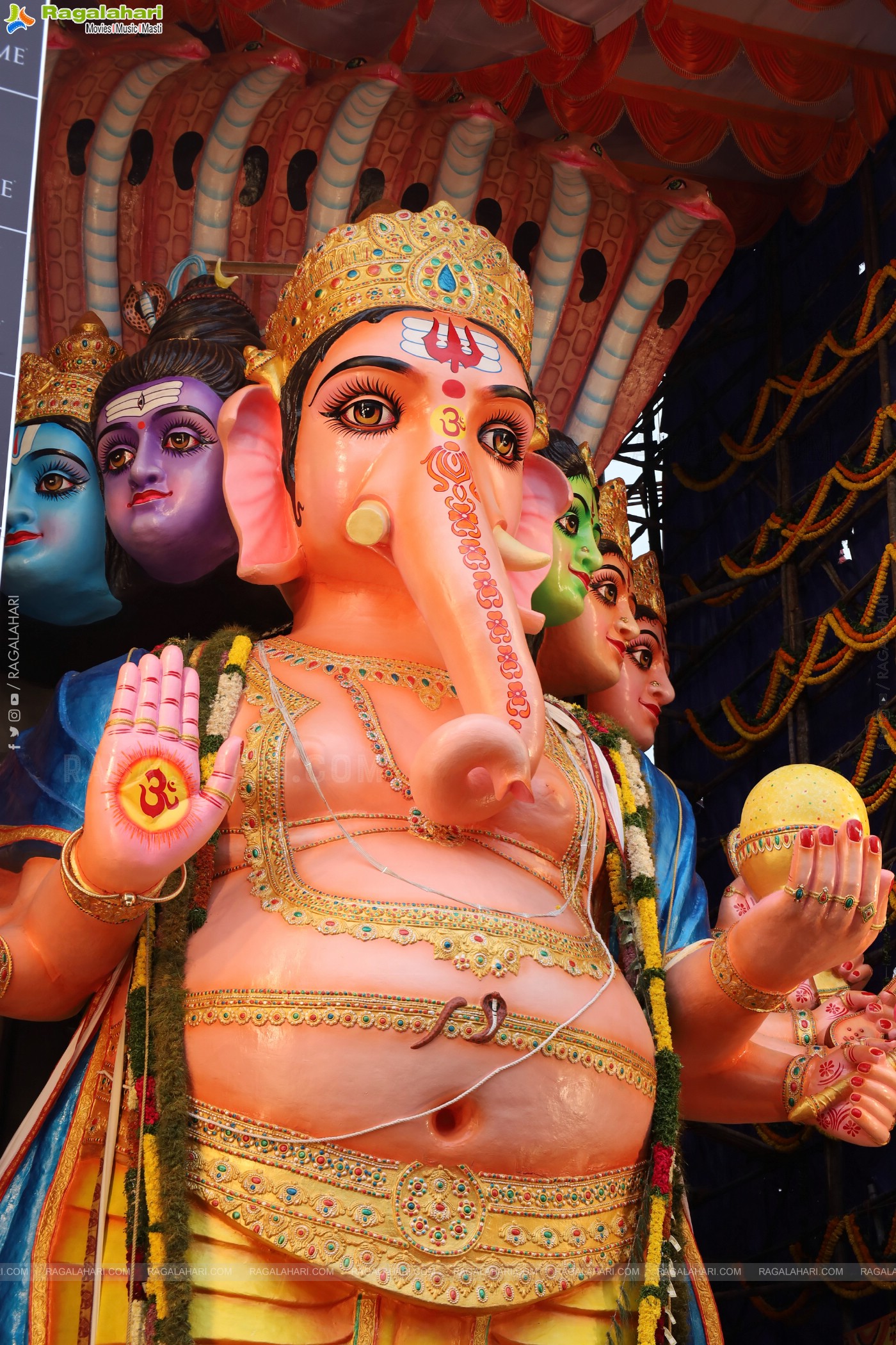 Khairathabad Ganesh 2024 as Sri Saptamukha Maha Shakti Ganapathi- 70 feet Tall Idol