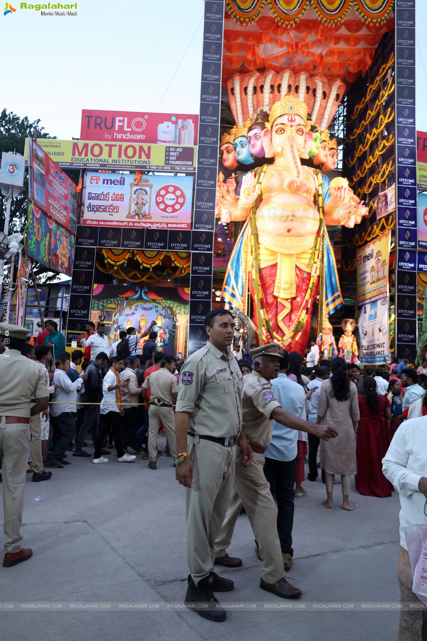 Khairathabad Ganesh 2024 as Sri Saptamukha Maha Shakti Ganapathi- 70 feet Tall Idol