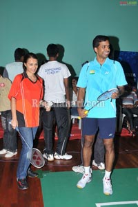 Nagarjuna, Amala at Gopichand Badminton Academy