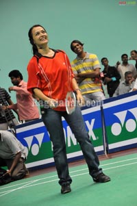 Nagarjuna, Amala at Gopichand Badminton Academy