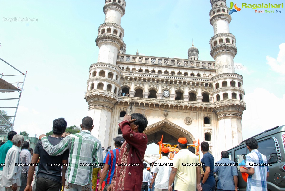 Charminar Ganesh Idols Nimajjanam Rally