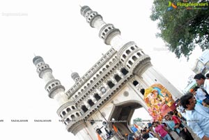 Hyderabad Charminar Ganesh Idols Immersion Rally