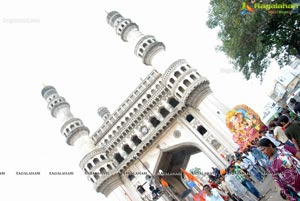 Hyderabad Charminar Ganesh Idols Immersion Rally