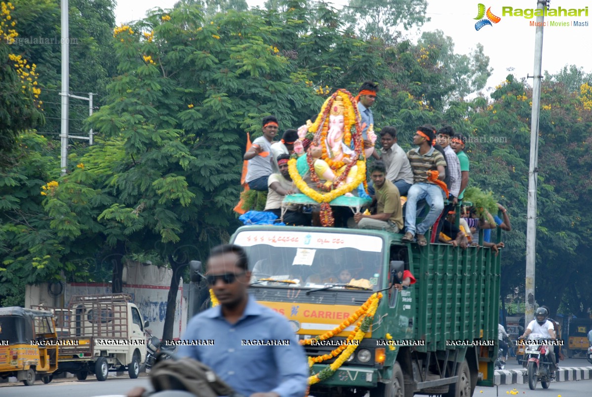 Charminar Ganesh Idols Nimajjanam Rally