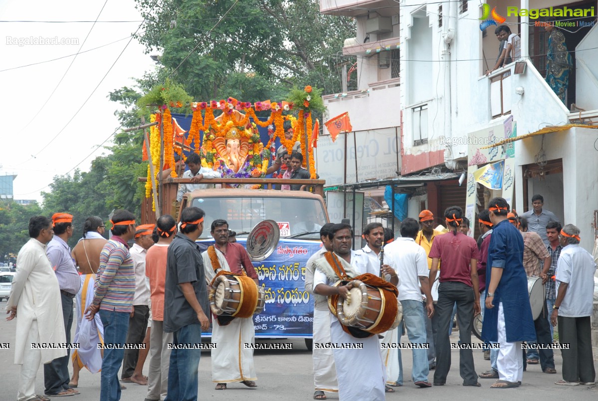 Charminar Ganesh Idols Nimajjanam Rally