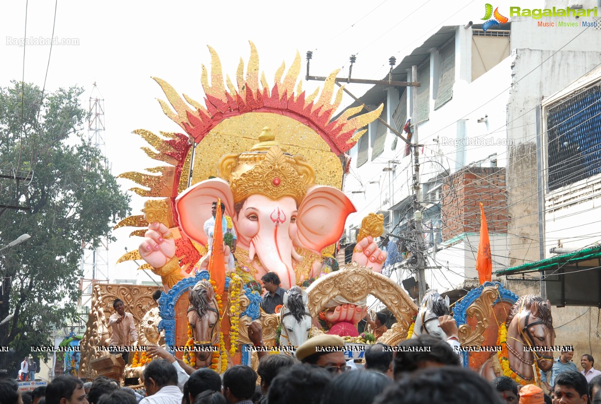 Charminar Ganesh Idols Nimajjanam Rally