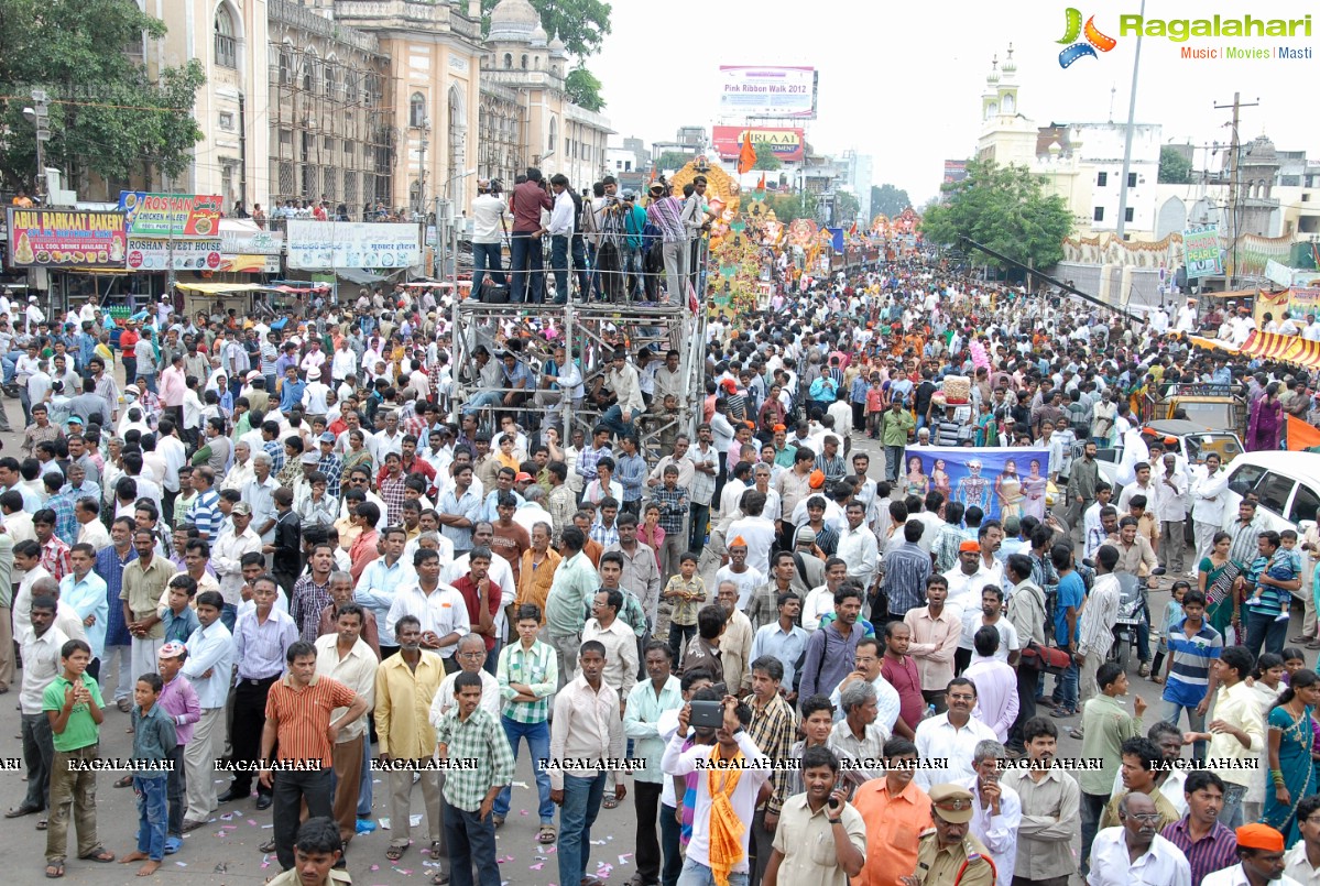 Charminar Ganesh Idols Nimajjanam Rally