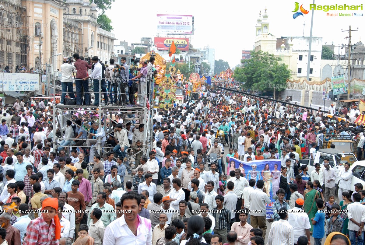 Charminar Ganesh Idols Nimajjanam Rally