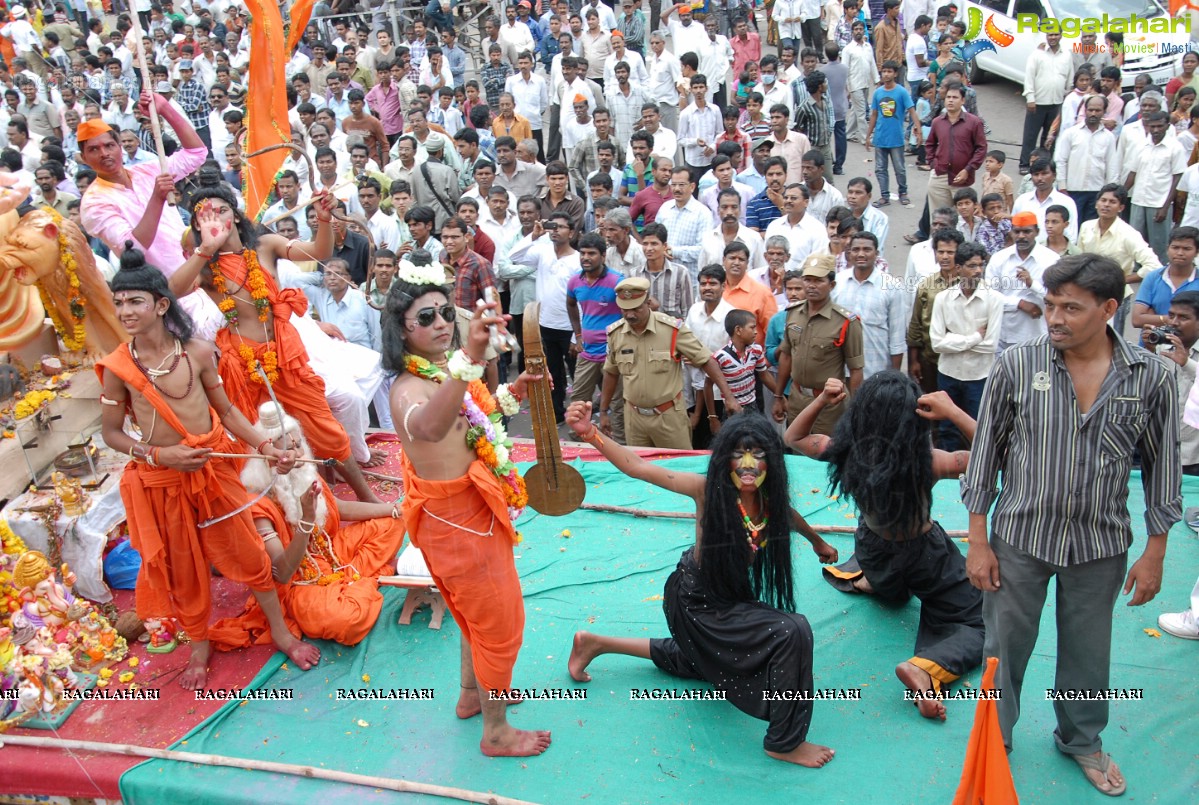 Charminar Ganesh Idols Nimajjanam Rally