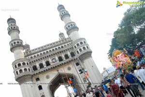 Hyderabad Charminar Ganesh Idols Immersion Rally