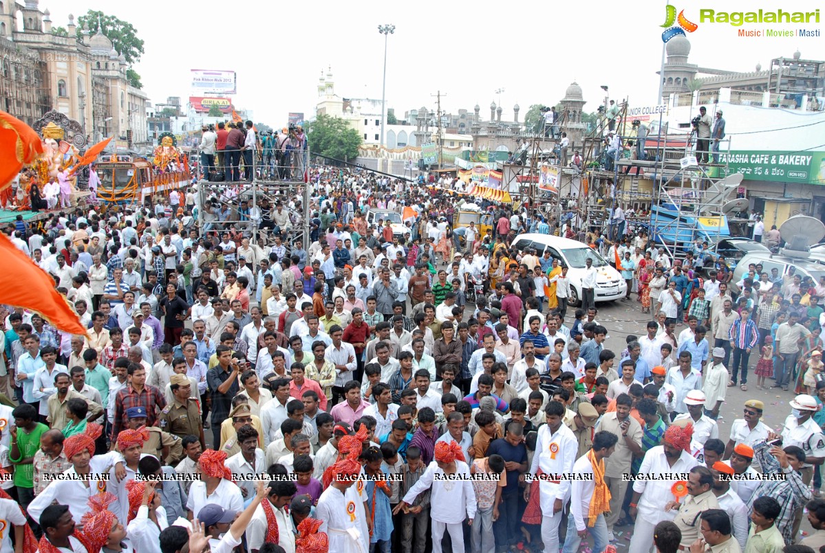 Charminar Ganesh Idols Nimajjanam Rally