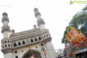 Hyderabad Charminar Ganesh Idols Immersion Rally