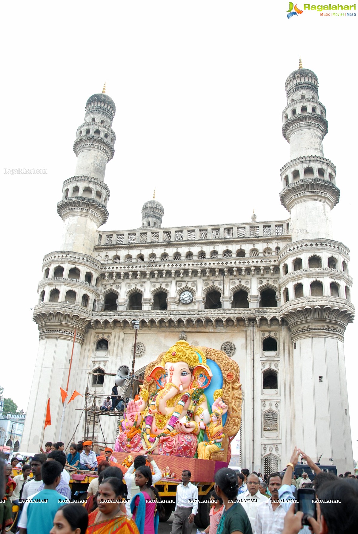 Charminar Ganesh Idols Nimajjanam Rally