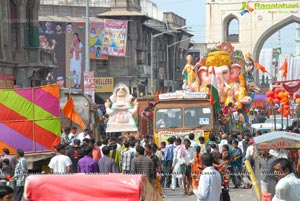 Hyderabad Charminar Ganesh Idols Immersion Rally