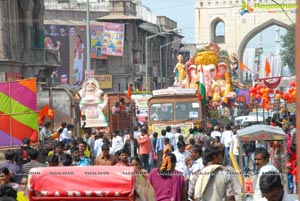 Hyderabad Charminar Ganesh Idols Immersion Rally