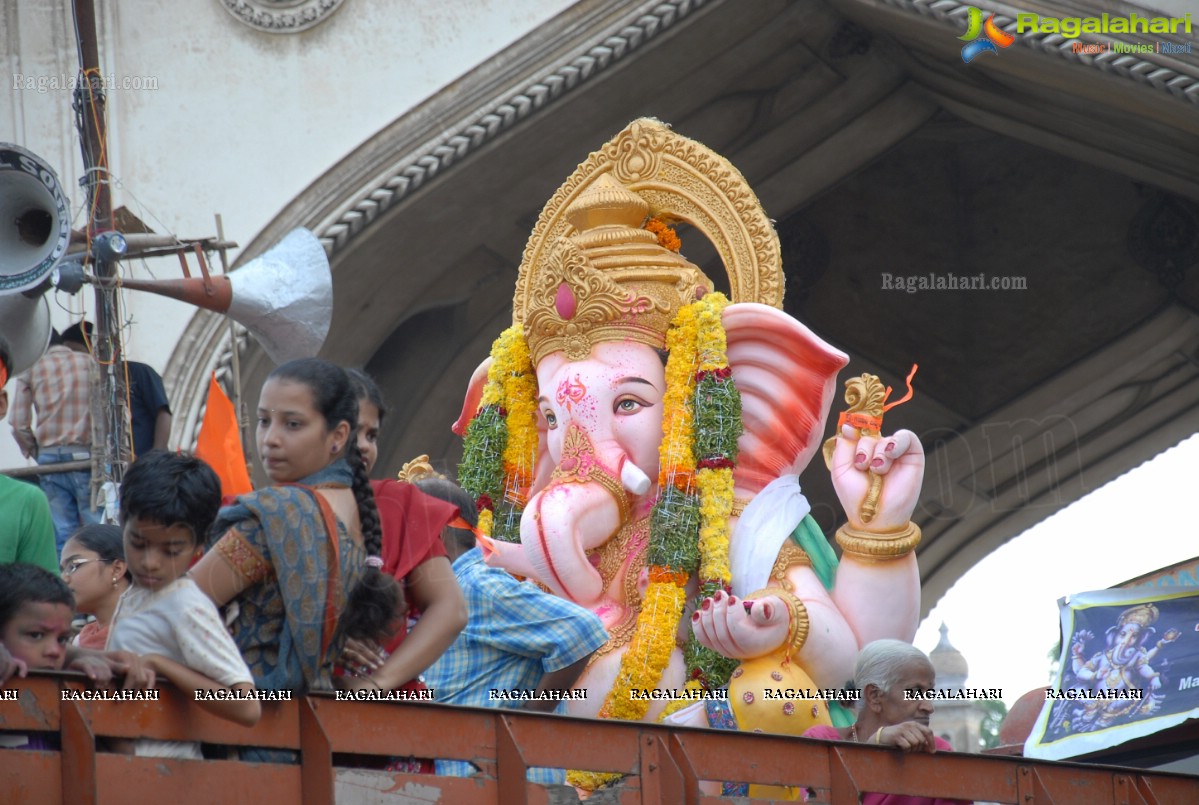 Charminar Ganesh Idols Nimajjanam Rally