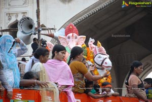 Hyderabad Charminar Ganesh Idols Immersion Rally