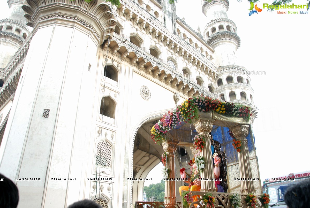 Charminar Ganesh Idols Nimajjanam Rally