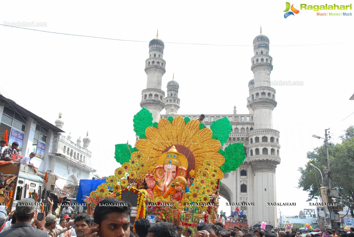 Charminar Ganesh Idols Nimajjanam Rally