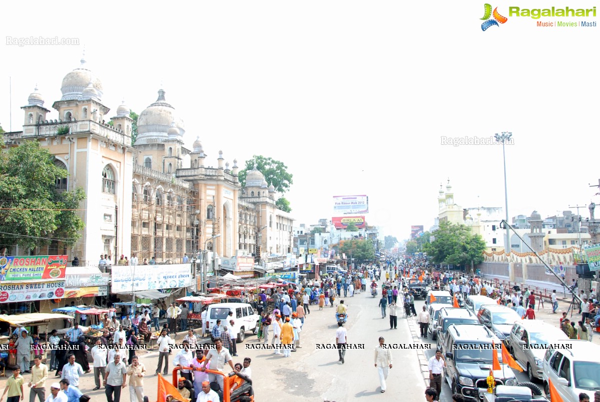 Charminar Ganesh Idols Nimajjanam Rally