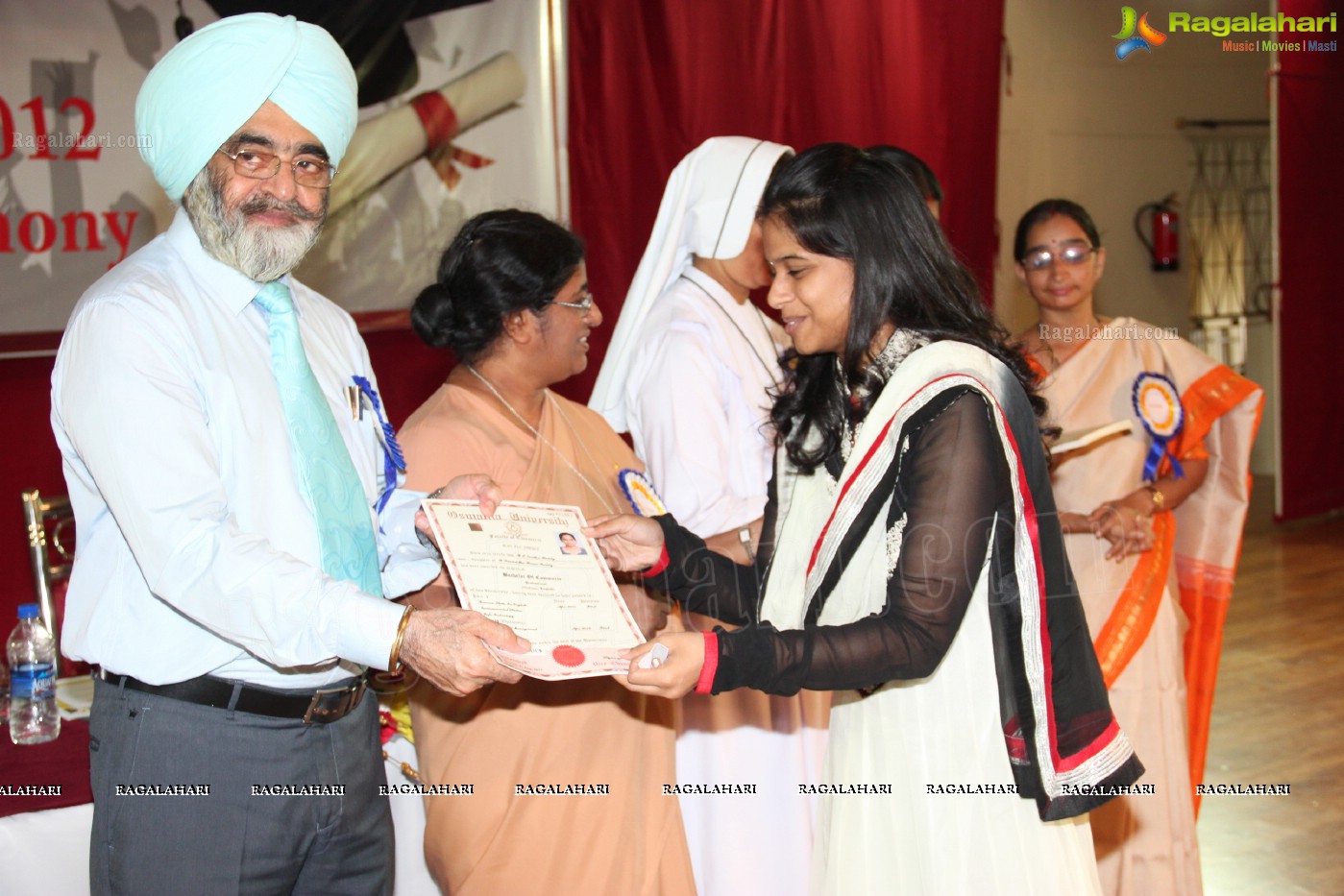 St Francis College for Women, Begumpet - 36th Convocation for 2012-13 UG and PG Batch