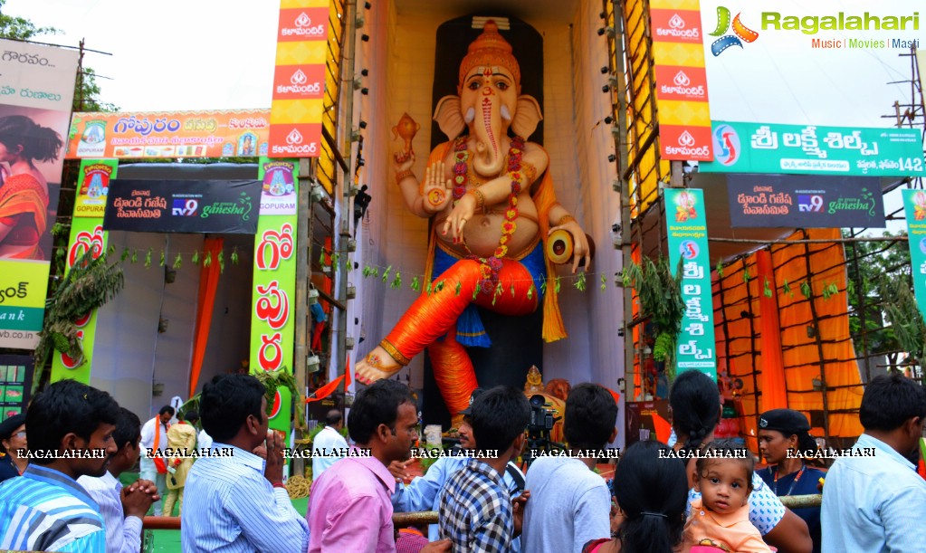 63 Feet Clay Ganesh Idol in Vijayawada