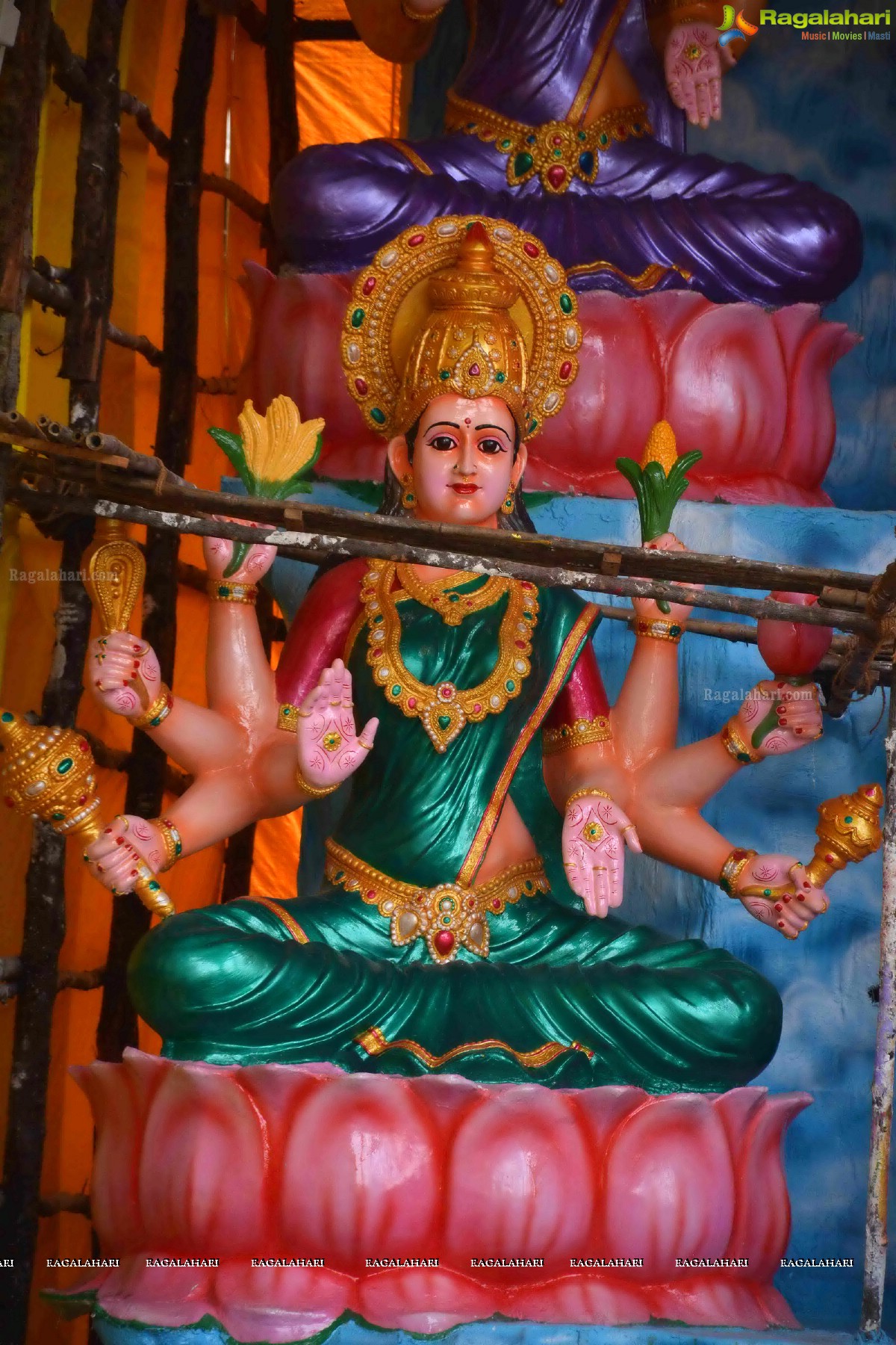 63-Foot Clay Idol of Lord Ganesh being made at Music College in Vijayawada