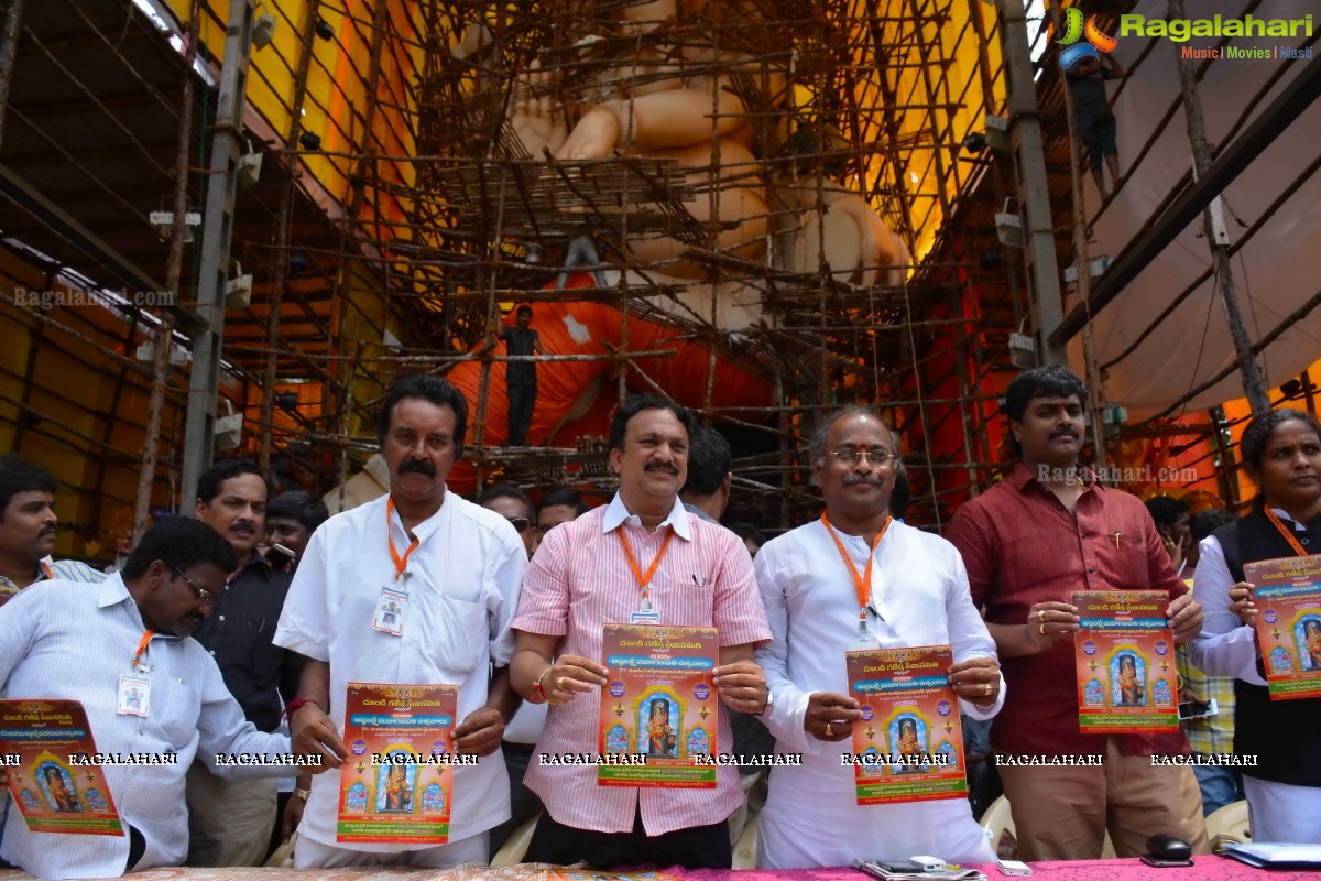 63-Foot Clay Idol of Lord Ganesh being made at Music College in Vijayawada