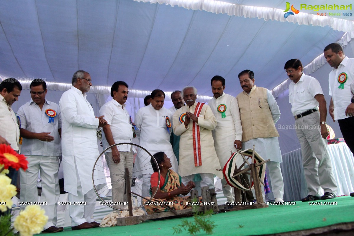 Gandhi Jayanthi Celebrated as Khadi Day at People's Plaza, Hyderabad