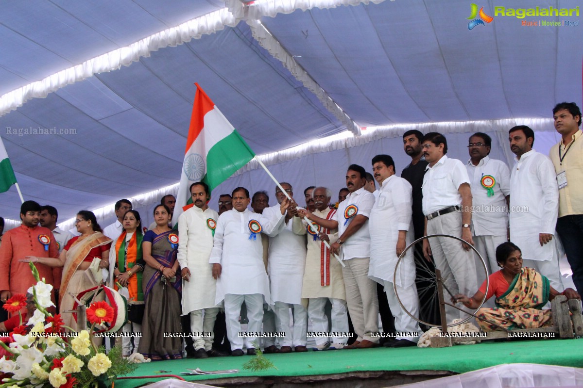 Gandhi Jayanthi Celebrated as Khadi Day at People's Plaza, Hyderabad