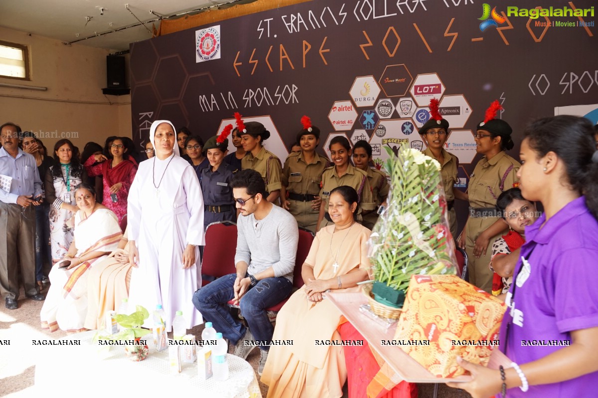 Akhil Akkineni at Escape Reloaded 2015 by St. Francis College for Women, Hyderabad