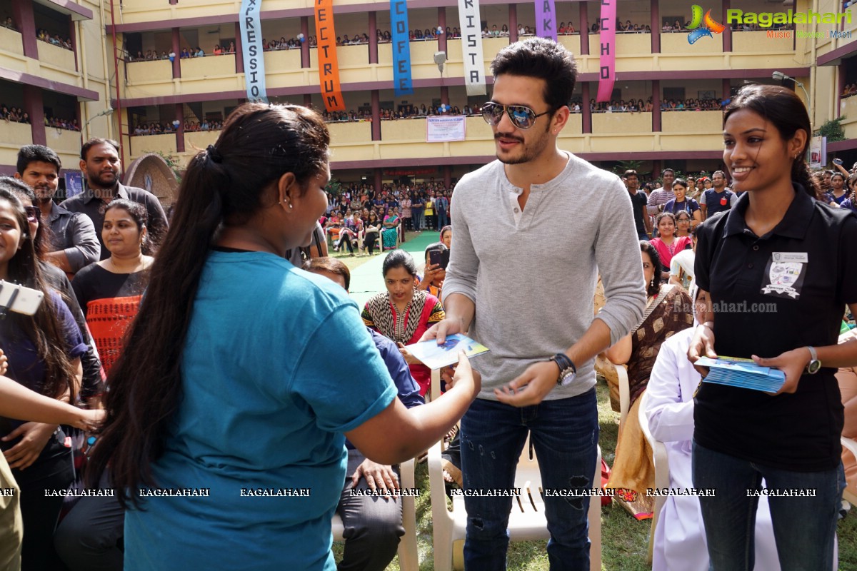 Akhil Akkineni at Escape Reloaded 2015 by St. Francis College for Women, Hyderabad